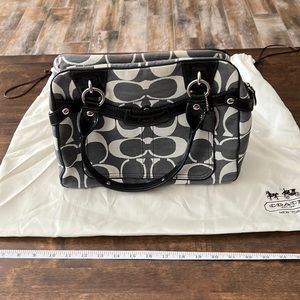Large Coach Signature handbag with duster